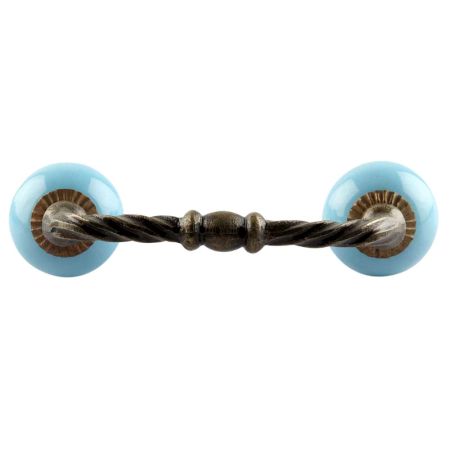Sky Blue Ceramic Cut Bridge Handles